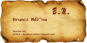 Bruncz Mína névjegykártya